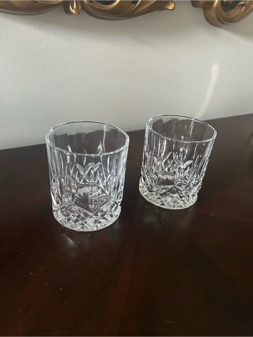 2 Whiskey Crystal Glasses Drinkware